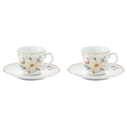 Set šálok s podšálkou White Elegance